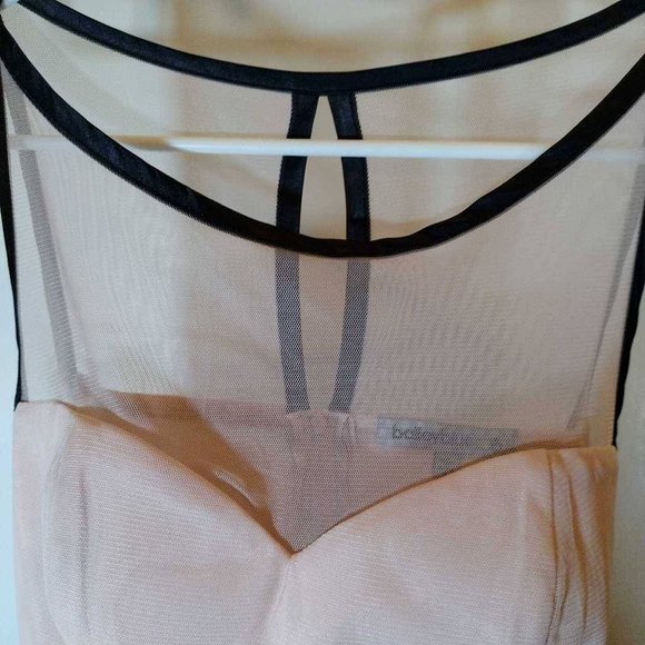 Bailey Blue Womens A Line Dress Pink Floral Sheer Bodice Scoop Neck Sleeveless 8 - Picture 3 of 7